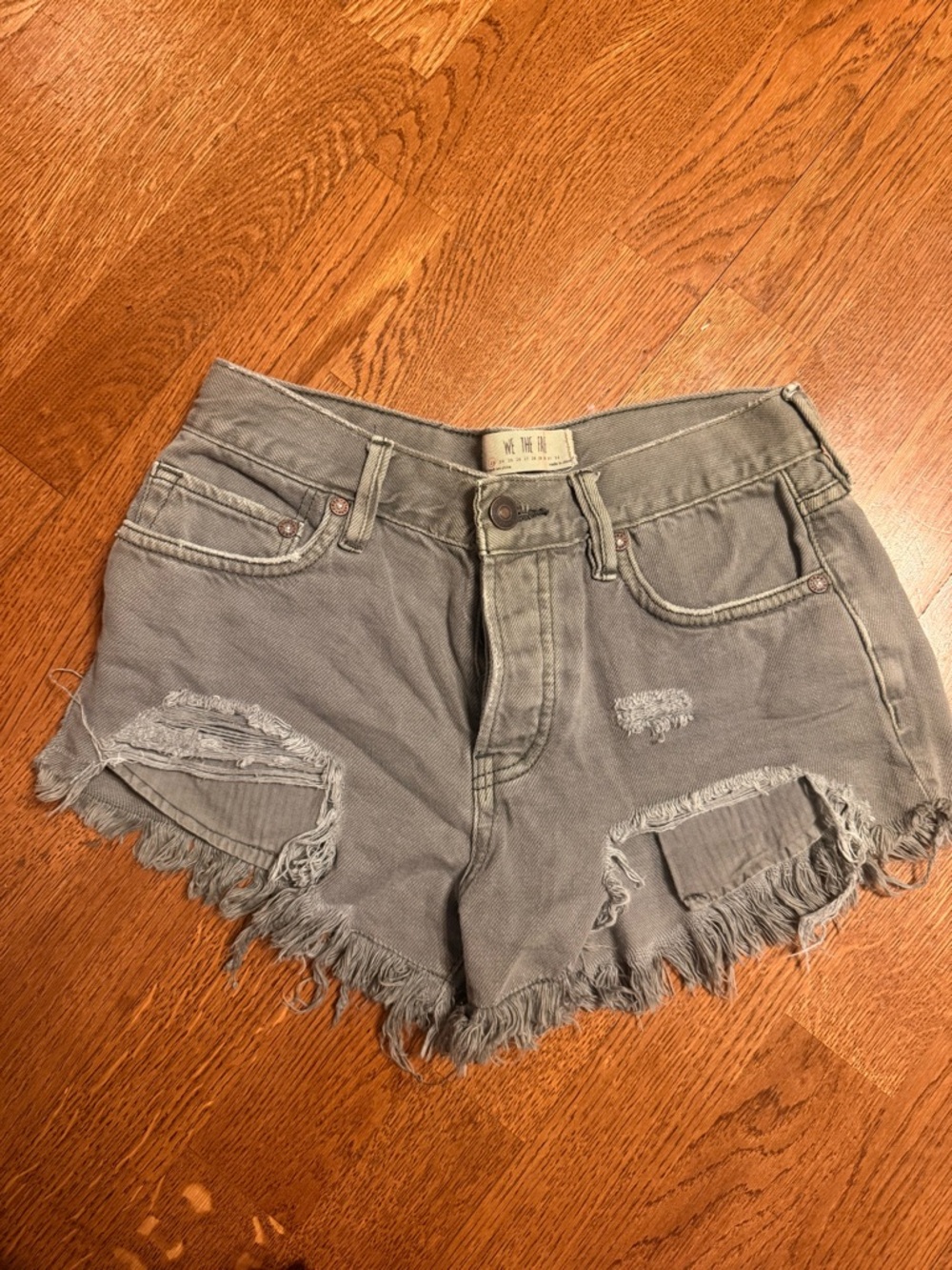 Free people Distressed Frayed Hem Women's Shorts — hunter green